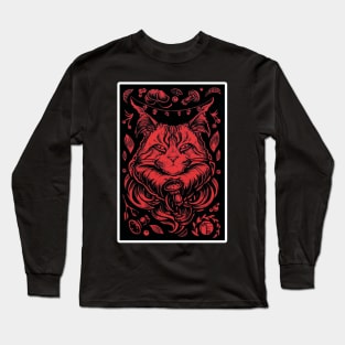 Forest Cat - White Outlined Version Long Sleeve T-Shirt